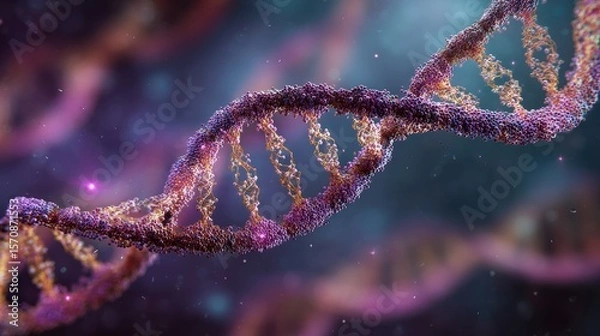 Obraz Carbon Nanotubes. Molecular structure of DNA with vibrant colors in a scientific illustration.