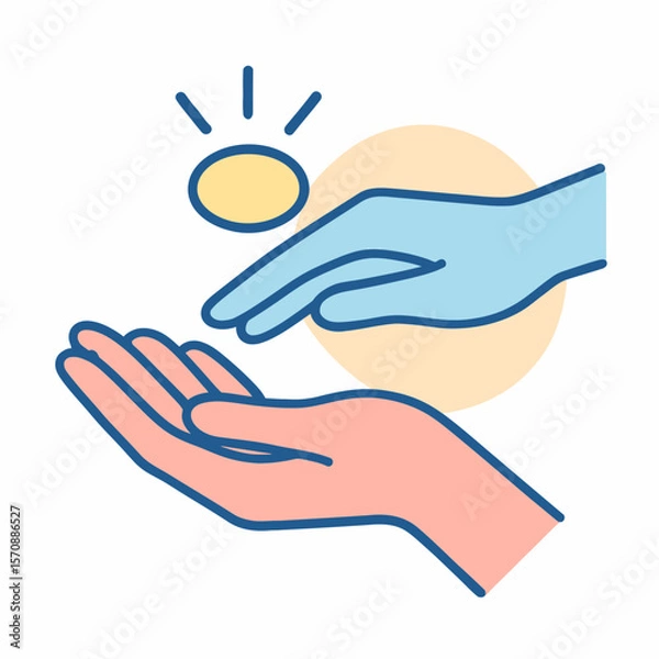Fototapeta Helping Hands Giving Financial Support