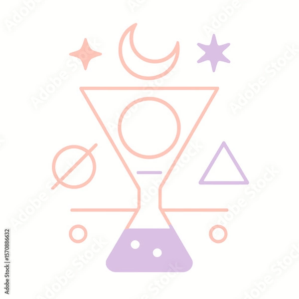 Fototapeta Abstract Science Experiment With Geometric Shapes