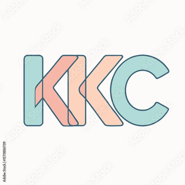 Fototapeta Pastel Monogram Kkc Overlapping Letter Concept