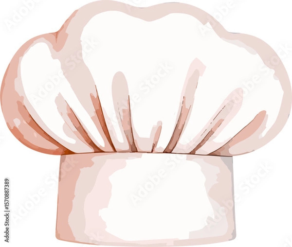 Fototapeta Chef hat watercolor baking tools and ingredients vector illustration