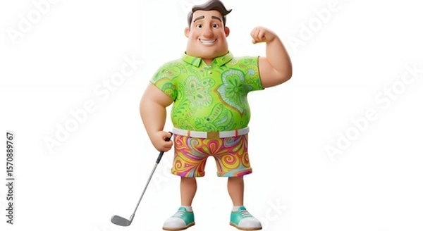 Obraz Cartoon golf character illustration
