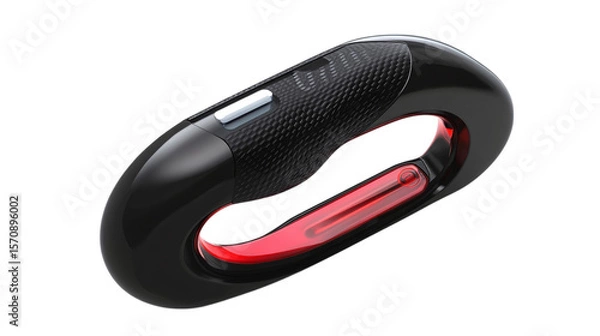 Fototapeta • A smart bike lock with biometric security features, isolated on white background in HD 