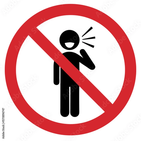 Fototapeta Shouting and laughing loudly is prohibited