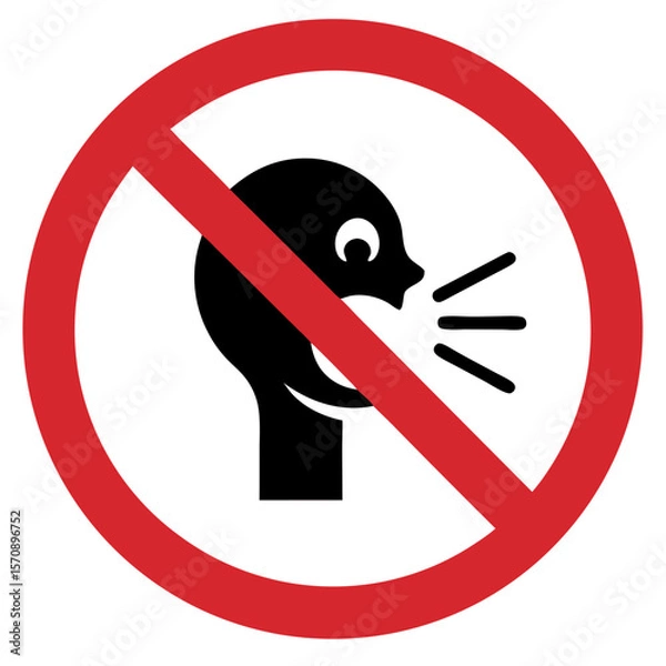 Fototapeta Shouting and laughing loudly is prohibited