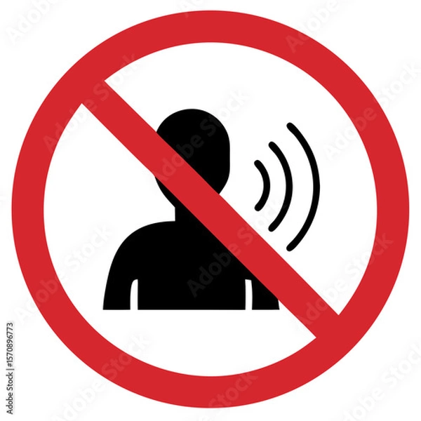Fototapeta Shouting and laughing loudly is prohibited
