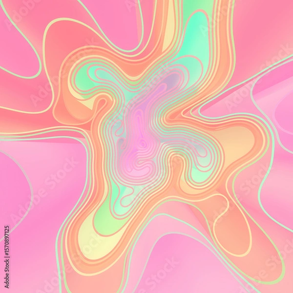 Fototapeta Illustration of soft, undulating layers that blend together. 3d rendering