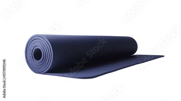 Fototapeta • A smart yoga mat with built-in sensors for posture correction, isolated on white background in HD 