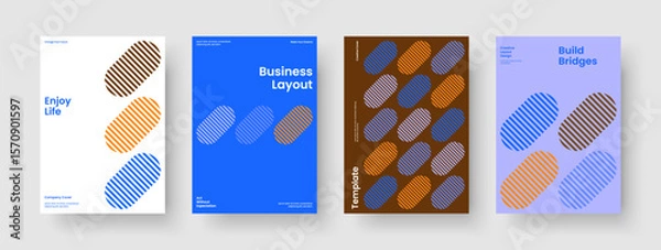Fototapeta Isolated Business Presentation Design. Geometric Brochure Layout. Modern Report Template. Poster. Banner. Flyer. Book Cover. Background. Leaflet. Handbill. Newsletter. Portfolio. Catalog. Magazine