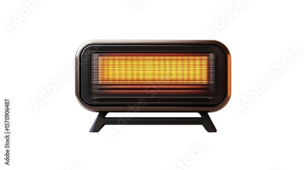 Fototapeta • A stylish electric heater with smart controls, isolated on white background in HD 