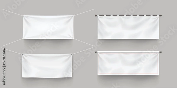 Obraz textile realistic sheets in set with shadows