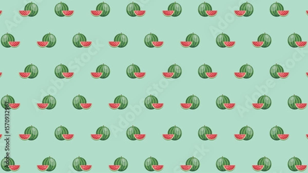 Fototapeta watermelon fruit seamless pattern background vector design