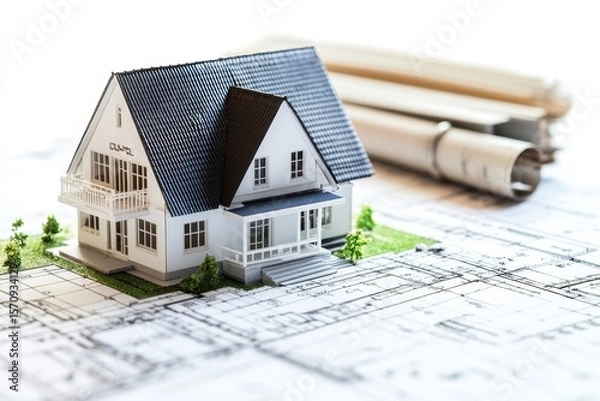 Obraz Builder inspection consultancy: Two engineers consulting and inspecting materials and structures during a construction project, Generative AI