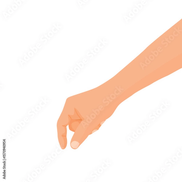 Fototapeta Hand picking up something from the ground or holding a thing gesture