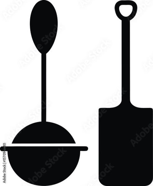 Obraz Cooking companion the iconic spatula vector template flat