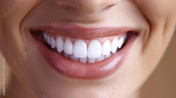 Obraz A very realistic and bright photograph of the perfect smile of a person with white teeth
