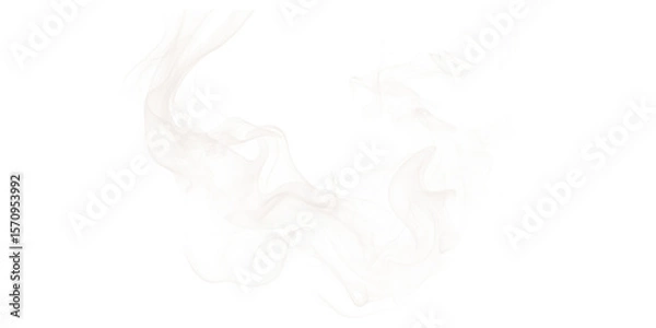 Obraz Wavy horizontal smoke trail on transparent background – soft fog-like vapor with elegant flow for design overlays, mystical effect, dreamy texture, or abstract atmospheric motion graphics

