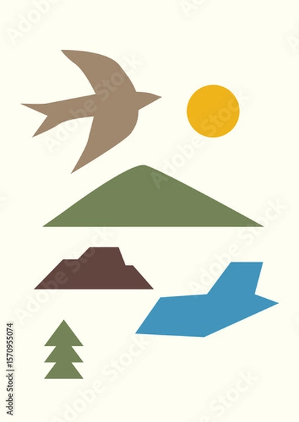 Obraz abstract shape nature elements illustration