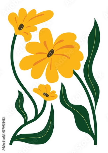 Obraz abstract art flower elements illustration