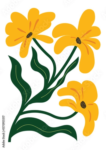 Obraz abstract art flower elements illustration