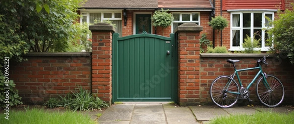 Fototapeta Front Gate of a British Semi-Detached House
