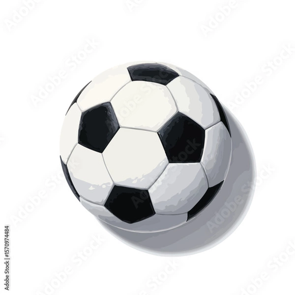 Fototapeta soccer ball isolated in White Background, soccer ball vector, Flat lay vector illustration