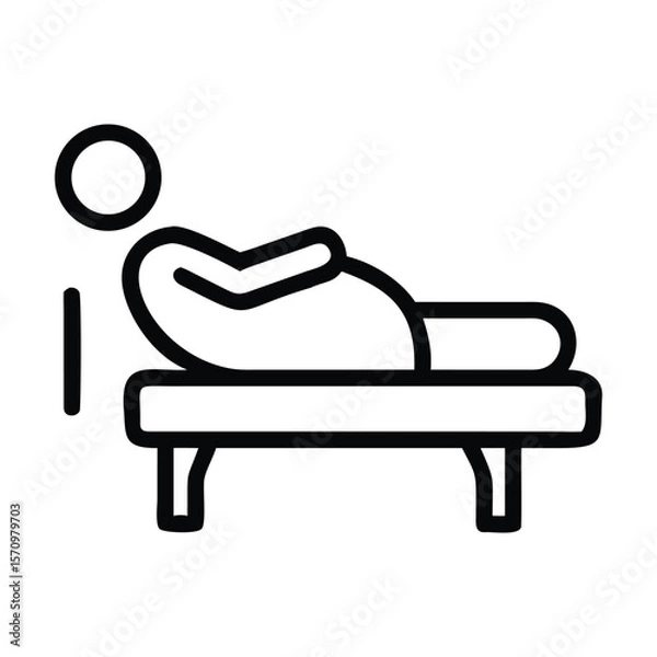 Obraz Psychologe und Patient-Symbol Isolierter flacher Vektor im Umriss  Vector