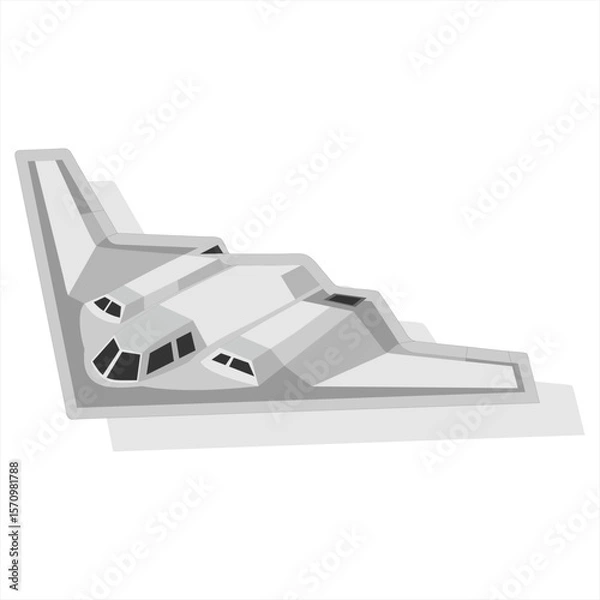 Obraz 3D Angled Vector of B2 Stealth Bomber – Isometric Military Aircraft Illustration, Perspective View of B2 Spirit Stealth Aircraft. Military Vector Design