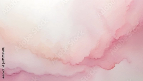 Obraz Soft pink and peach watercolor wash with subtle texture on white paper background