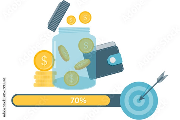 Fototapeta saving goals overview