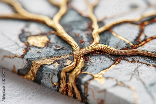 Obraz Exploring the beauty of kintsugi art in human form showcasing trauma and healing