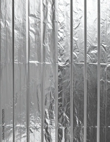 Fototapeta Silver Foil Texture Background with Vertical Lines