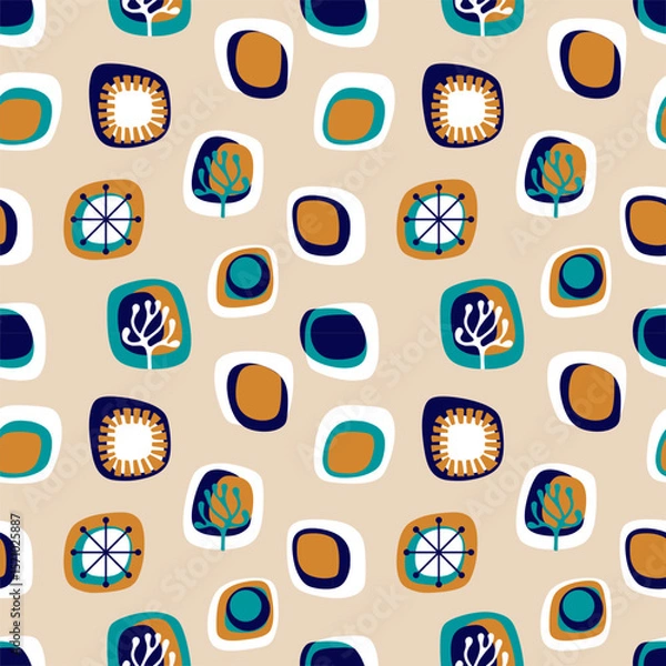 Fototapeta Seamless abstract geometric pattern. Vector Illustration.