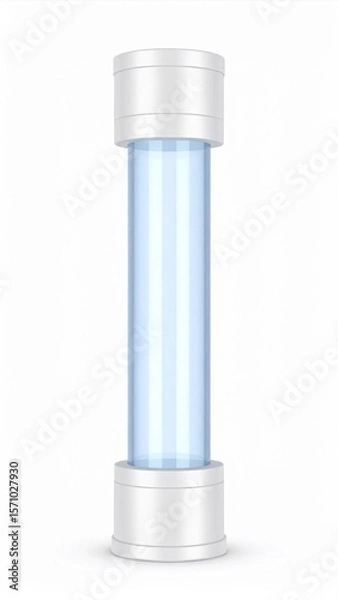 Obraz Sleek White Cylinder Display with Blue Light