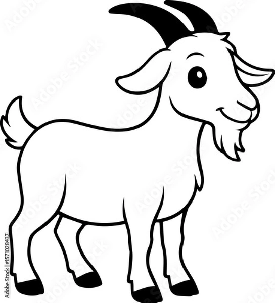 Fototapeta goat cartoon coloring page
