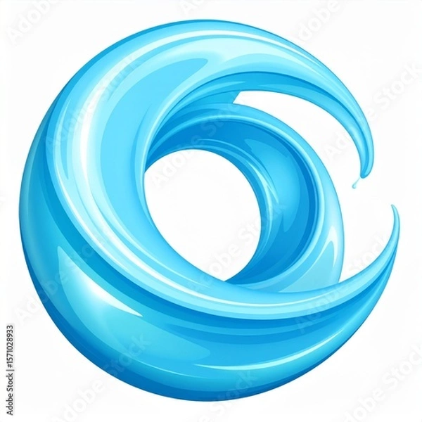 Obraz Abstract Blue Water Wave Swirl Design