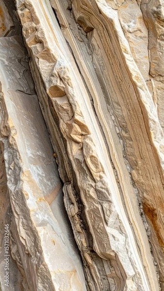 Obraz Close-Up of Beige and Brown Layered Rock Formation