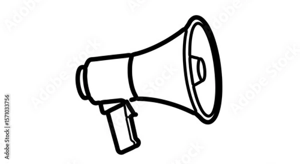 Fototapeta Megaphone bullhorn speaker loud announcement voice communication message attention graphic vector icon 100c
