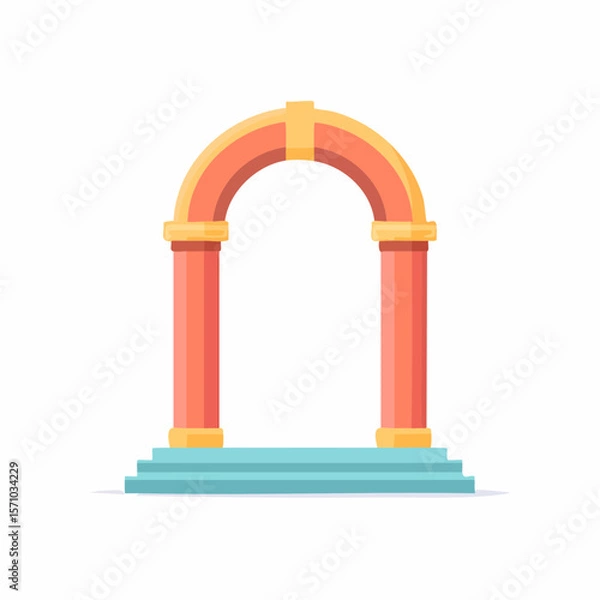 Fototapeta Capture the elegance of an entrance with this arched portal, a scalable architectural graphic perfect for graphic designs and creative projects.
