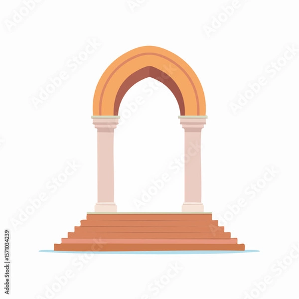 Fototapeta Elegant archway entrance with classic architectural design creates a visually appealing gateway or portal for design projects or scalable backgrounds.