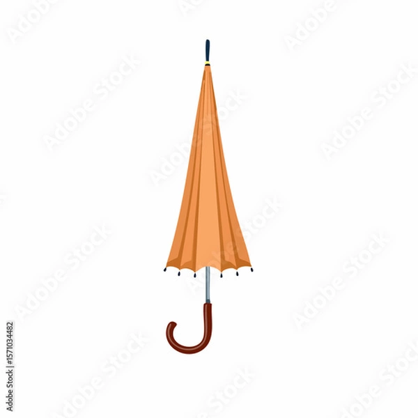 Fototapeta An elegant orange umbrella is ready for rainy weather, making it ideal for designs related to protection or seasonal graphics.