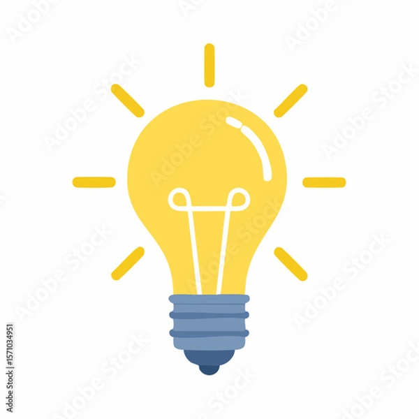 Fototapeta Simple lightbulb design showcasing illumination and creativity for concept and educational projects, perfect for adding a bright idea to your designs.