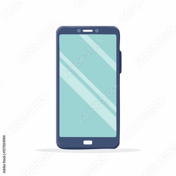 Fototapeta Modern smartphone design featuring a clean blue screen, ideal for app mockups or mobile technology presentations offering scalability.
