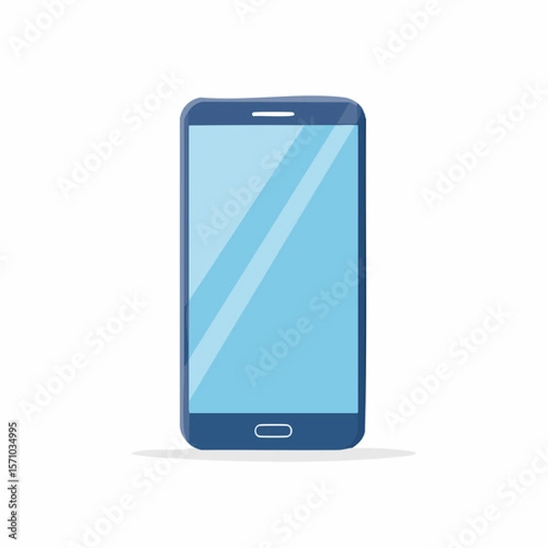 Fototapeta Displaying a modern smartphone graphic with a clean design, perfect for mobile app demos or technology-themed projects and related content.