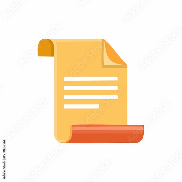 Fototapeta Presenting a document graphic showcasing a scroll, ideal for website elements, user interfaces, and designs representing paperwork or historical records.