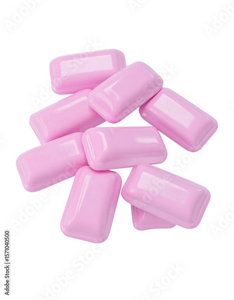 Fototapeta pink bubble gums isolated on transparent background, png