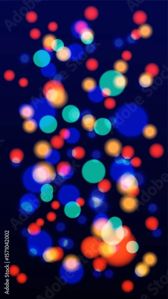Obraz Colorful Bokeh Light Abstract Background – Multicolor Glow on Dark

