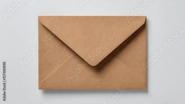 Fototapeta Ultra quality image of brown Kraft Envelope Mockup on White Background.