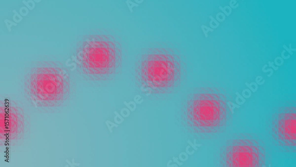 Obraz 水色系のグラデーションにピンクの円　ブロックガラス加工　エフェクト　抽象的な背景素材　16:9