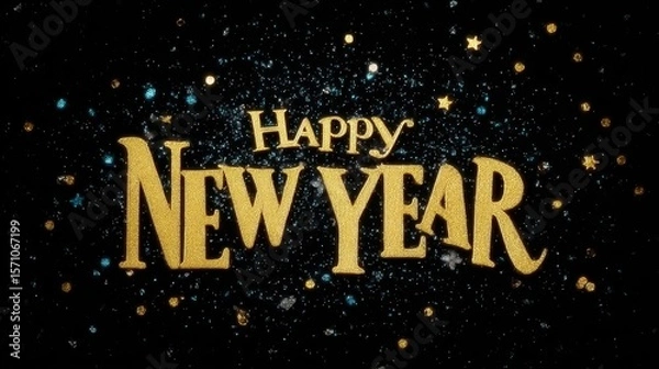 Fototapeta Happy New Year's letters banner